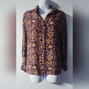 Vintage 90s Guess By Georges Marciano Print Button Down Shirt